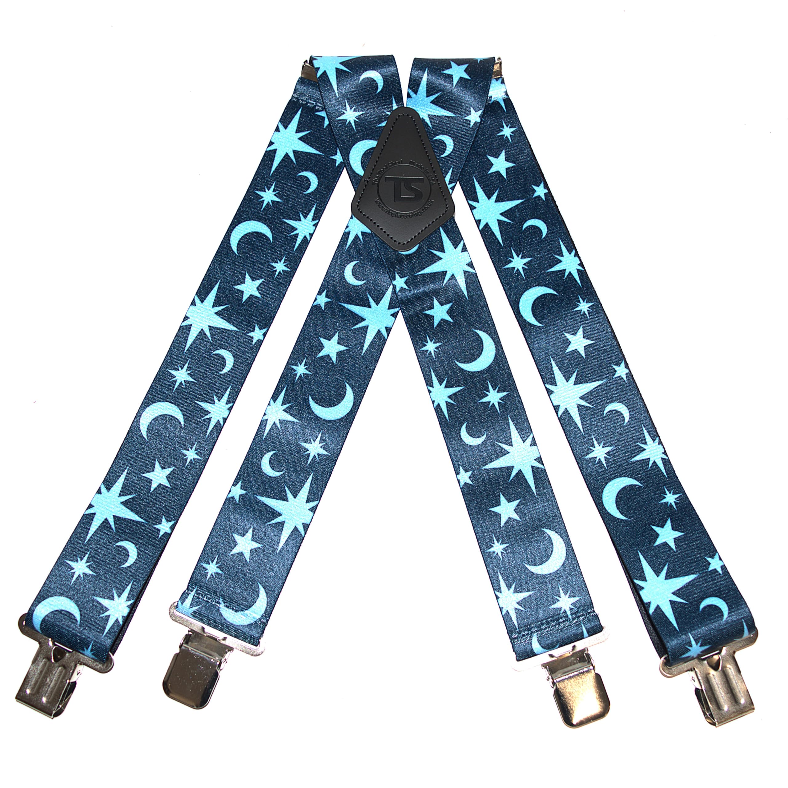 BRIMARC Mens Work Trouser Braces 2" Wide Heavy Duty 75 Assorted Patterns (MIDNIGHT)