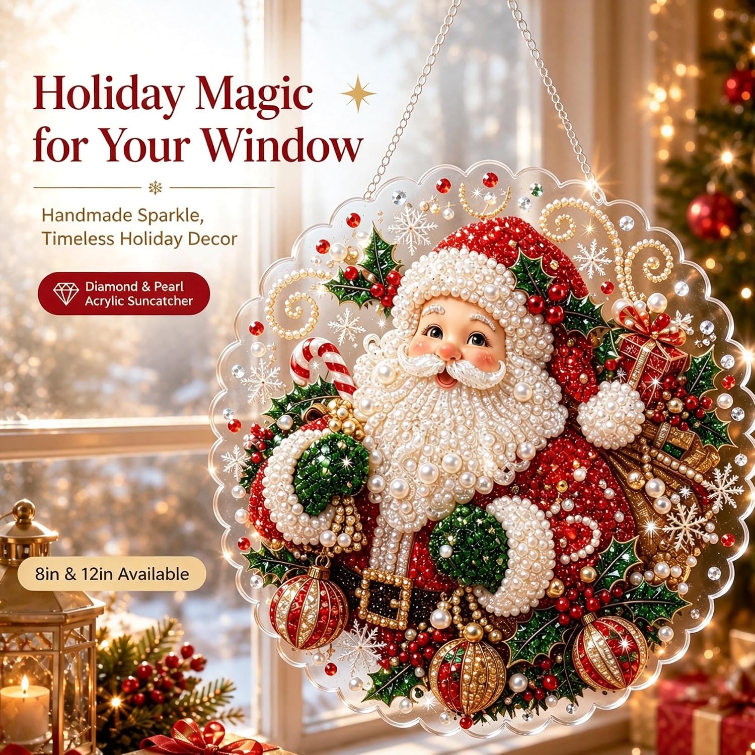 MOSADO Christmas Pearl Diamond Art Kit for Adults(G, 12in)