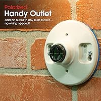 Vista 3 de Power Gear - Enchufe práctico polarizado, paquete de 2, fácil de instalar, 2 puntas, convertidor de foco a adaptador de toma de corriente, Negro