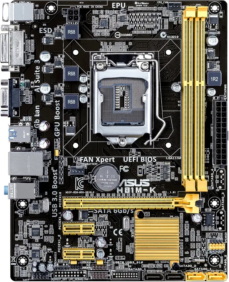 ASUS Placas-mãe Micro ATX DDR3 1066 LGA 1150 H81M-K