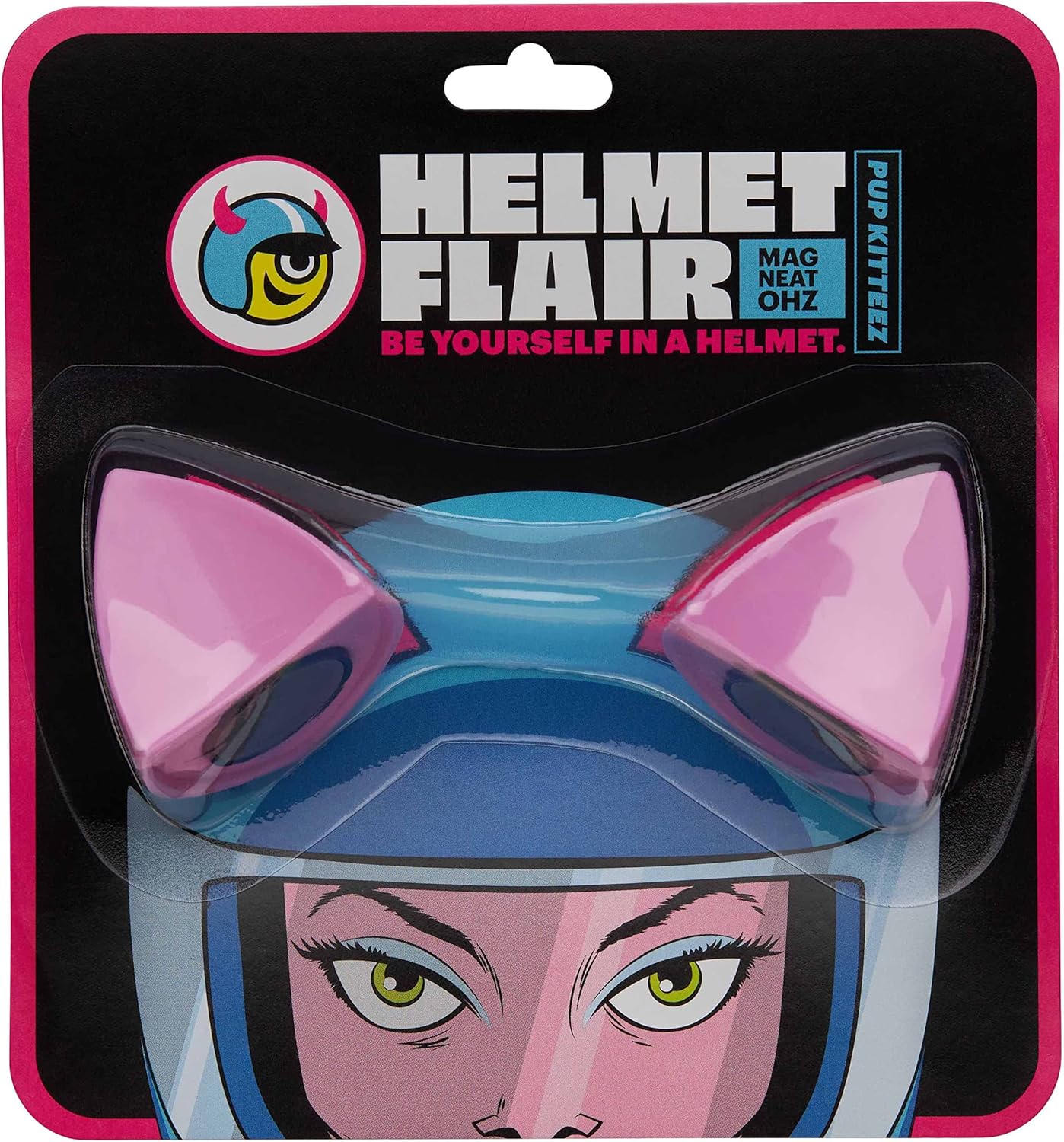 Helmet Flair® MagNeatOhz™ Pink Cat Ears for Helmet | Made in USA | Kitty Ear Helmet Accessory for Motorcycle Helmet, Bike Helmet, Ski Helmet | Magnetic & Interchangeable | Pair (Helmet Not Included) : Sports & Outdoors