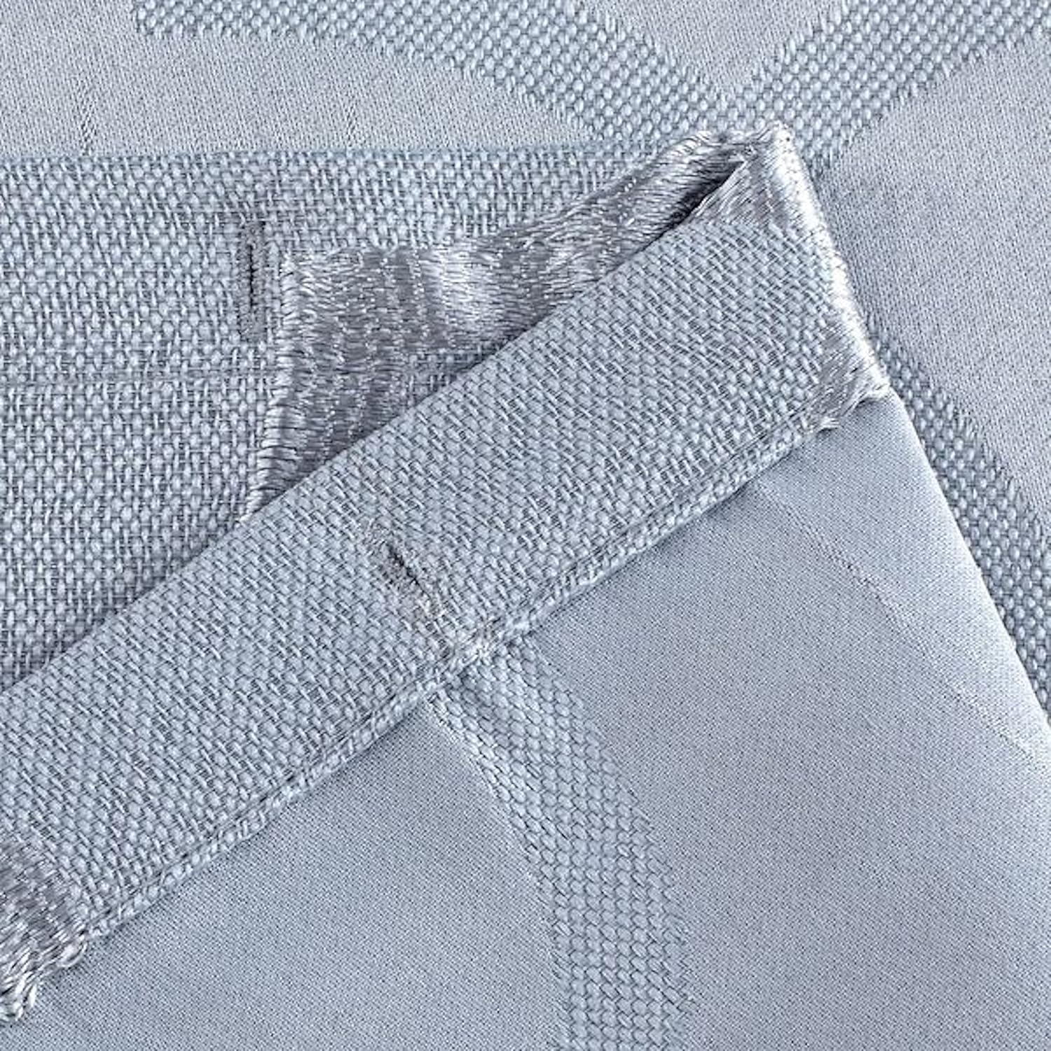 Satin Embroidered Textured Shower Curtain - Contemporary Design in Silver 70" x 72" - Water Resistant Polyester Blend, Washable Shower Curtain - Perfect Cloth Shower Curtain for Stylish Bathrooms