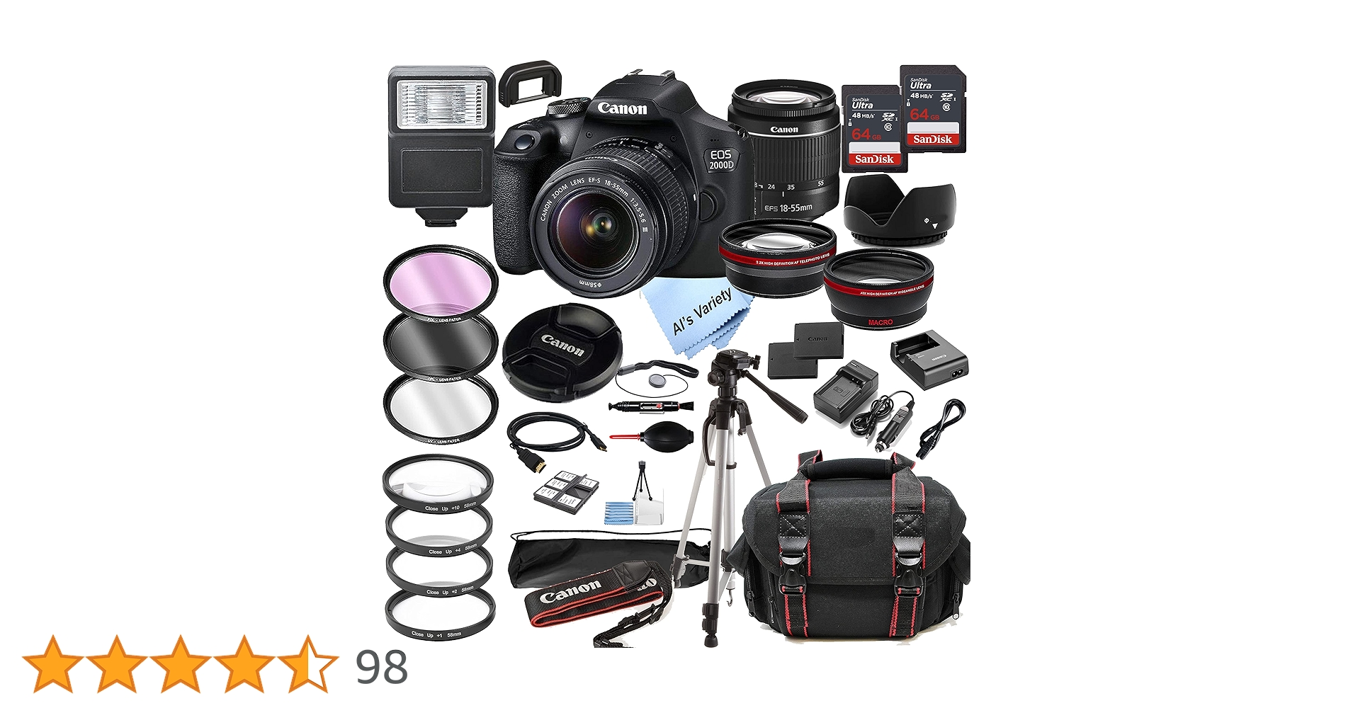 Amazon | Canon EOS 2000D (Rebel T7) デジタル一眼レフカメラ