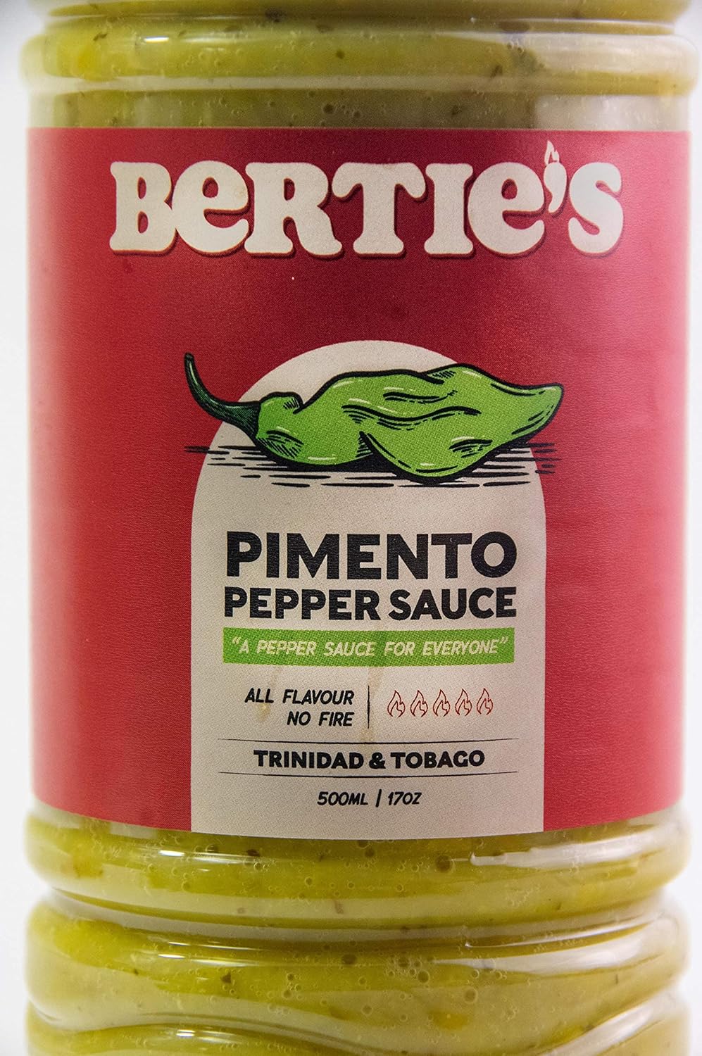 Bertie's Trinidad Pimento Sauce (17 Oz./500ml) | Adds Wonderful Flavour and Aroma Without The Heat to Dish | Season Your Meats And Vegetables