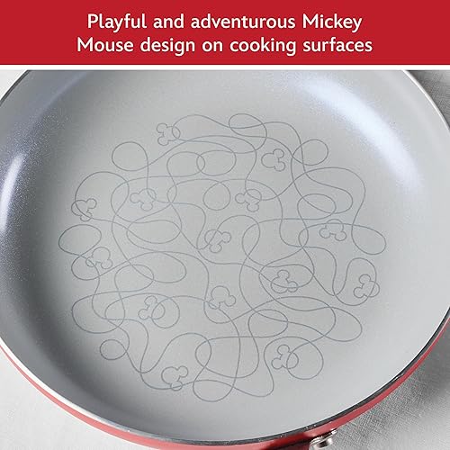 Miniatura 6 de Farberware Disney Bon Voyage - Juego de ollas y sartenes antiadherentes de cerámica con bandeja para hornear, bandeja para galletas y herramientas