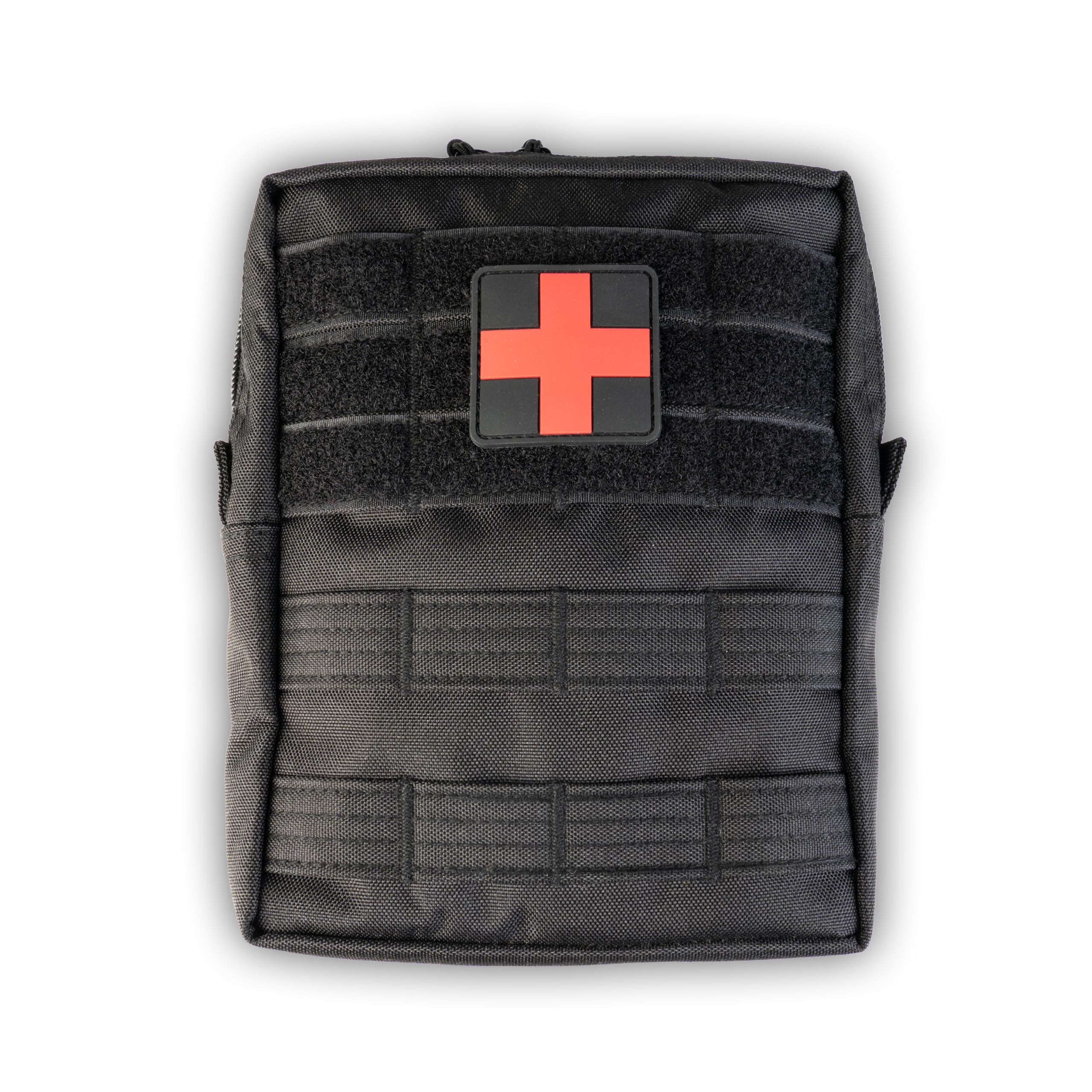 Miltec New Leina, Kit Primo Soccorso Tattico Grande con attacchi Molle, 43 Pezzi, First Aid (Nero)