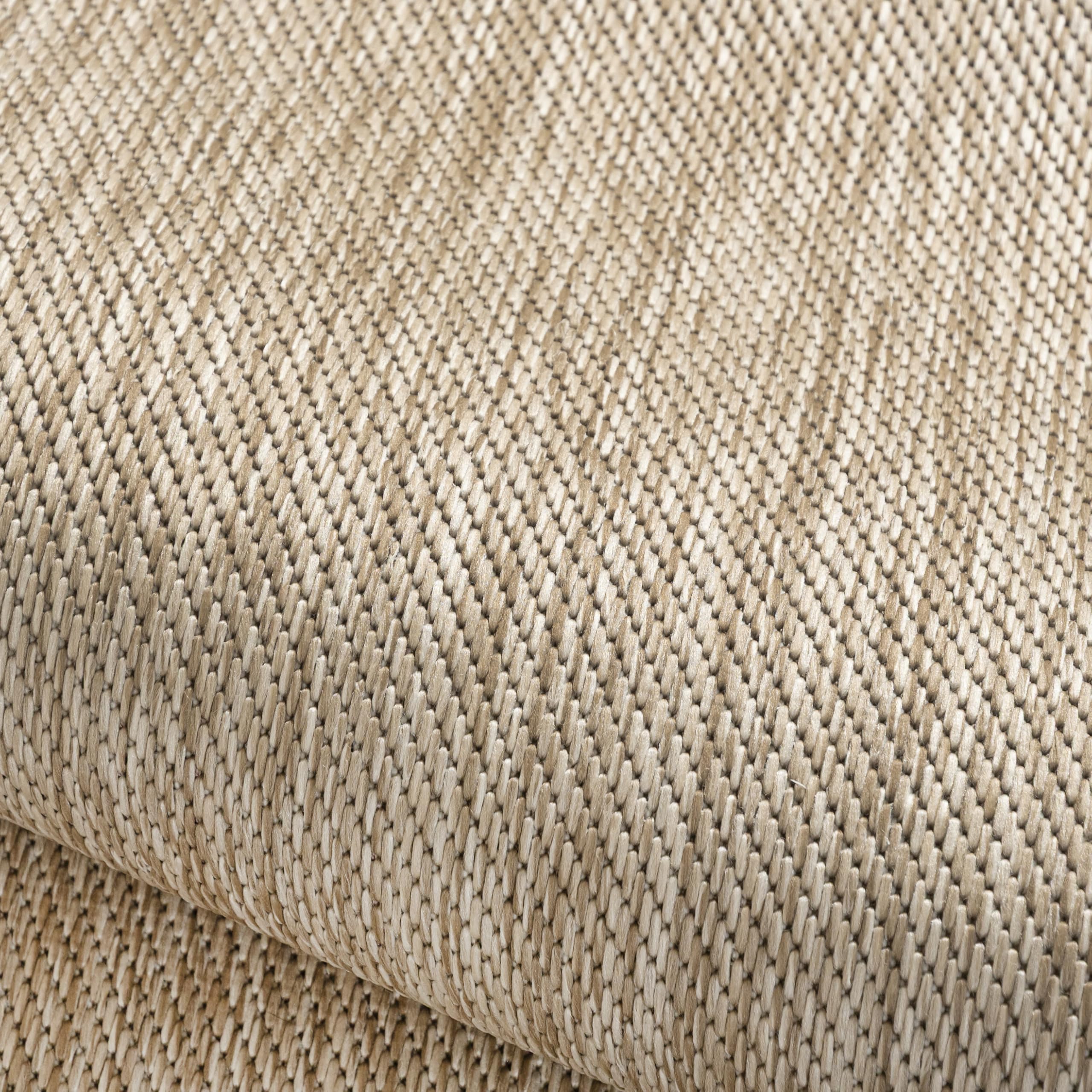 Mazovia Tapis D'extérieur Terrasse 140x200cm Crème Uni Poils Courts Élégant | Tapis de Jardin pour Balcon Beige Résistant aux Intempéries Anti-Allergène Résistant aux UV Chauffage au Sol Minimaliste