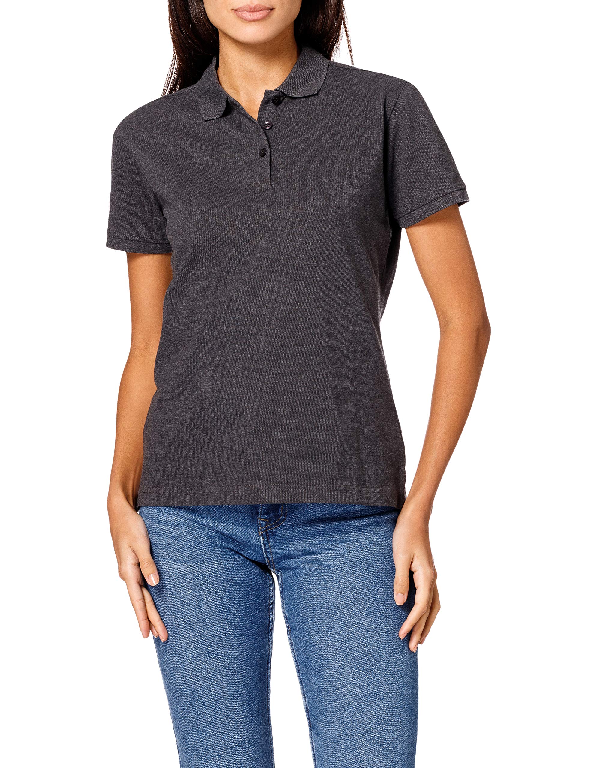 CliQue Women's Clique Classic Womens Marion Polo Shirt, Gray (Anthracite Melange), XS UK
