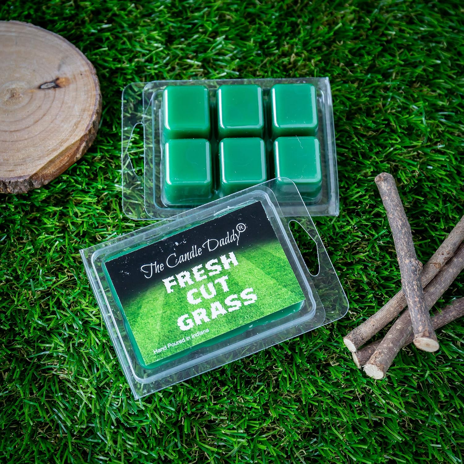 The Candle Daddy Fresh Cut Grass Golf Course Scented Melt- Maximum Scent Wax Cubes/Melts- 1 Pack -2 Ounces- 6 Cubes
