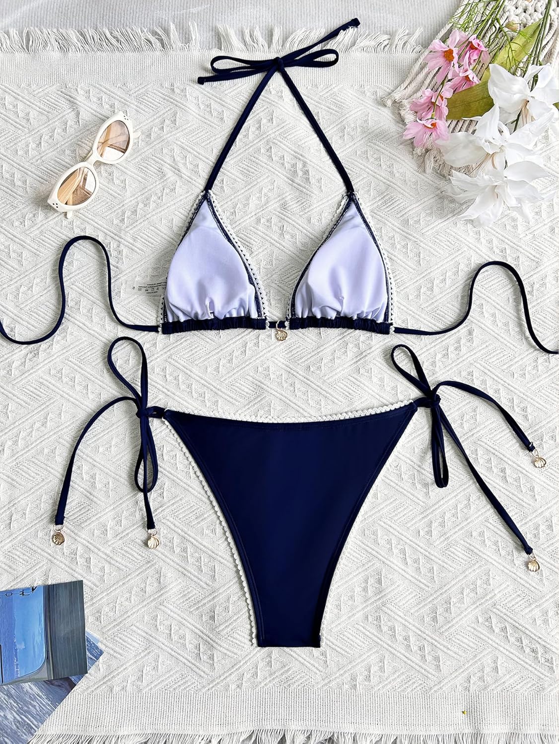 Women's Triangle String Cheeky Bikini Sets Sexy 2 Piece Swimsuit Halter Brazilian Bathing Suit - Image 7