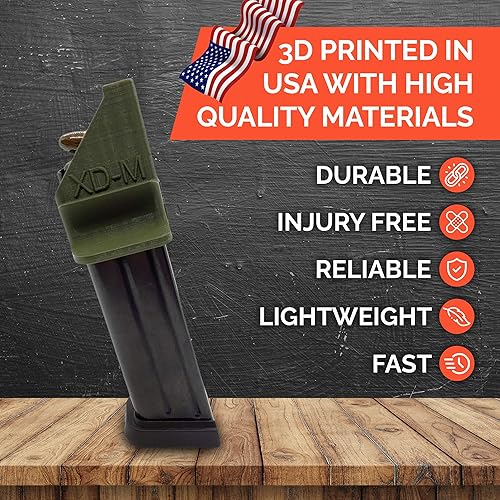 Miniatura 5 de Cargador de cargador para The Springfield XD-M 0.354 in - Carga fácil sin dolor - Agarre cómodo - Accesorios de carga rápida - Bridas grandes para