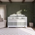 Dream On Me JPMA & Greenguard Gold Certified Odelle 5 in 1 Convertible Crib in White, Built of Sustainable Pinewood, 3 Mattress Height Settings, Non-Toxic Water-Based Paint Finish