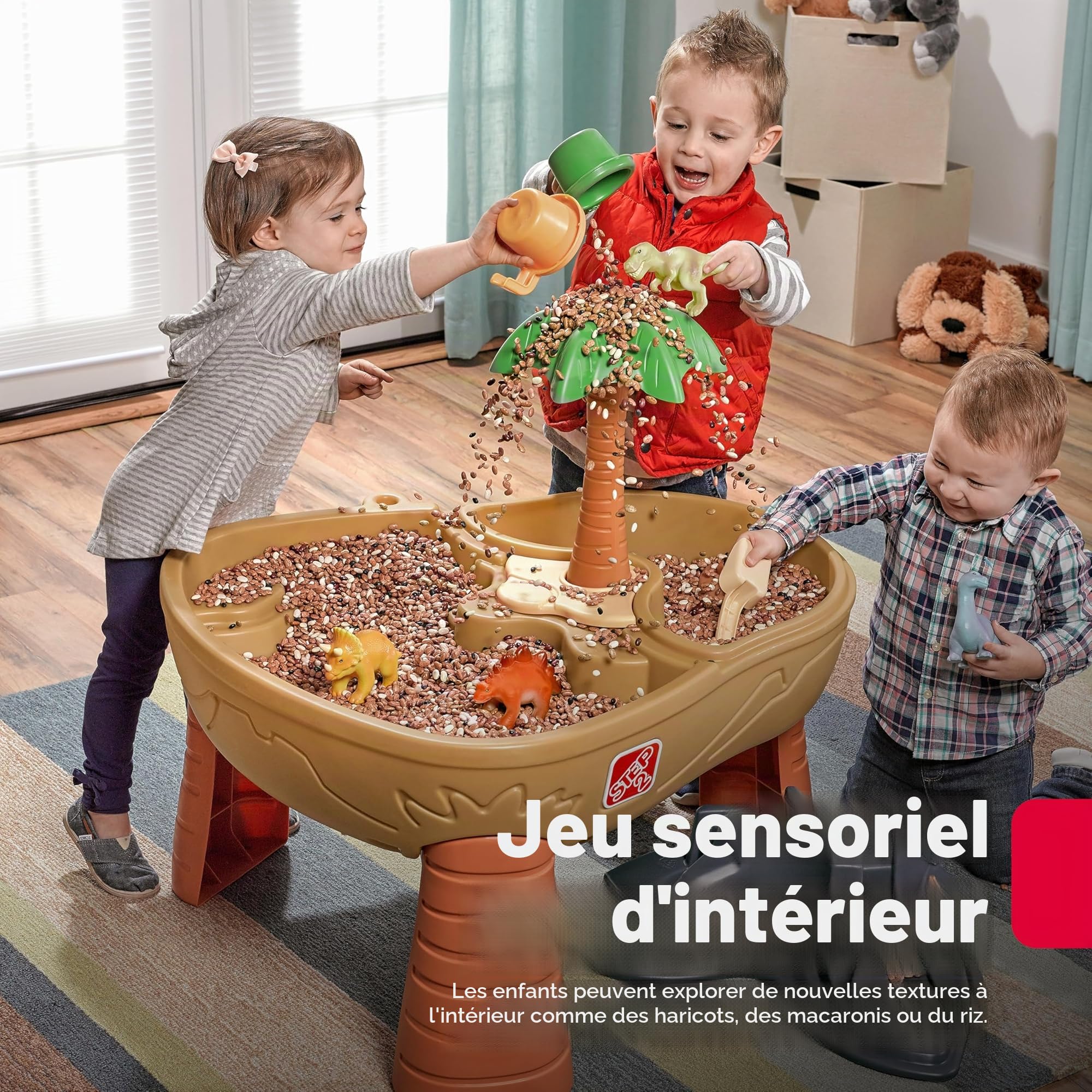 Step2 Dino Dig Table De Jeu Sable Et Eau | avec Kit D’Accessoires De 7 Pièces | Table Activité Enfant À Eau pour Le Jardin