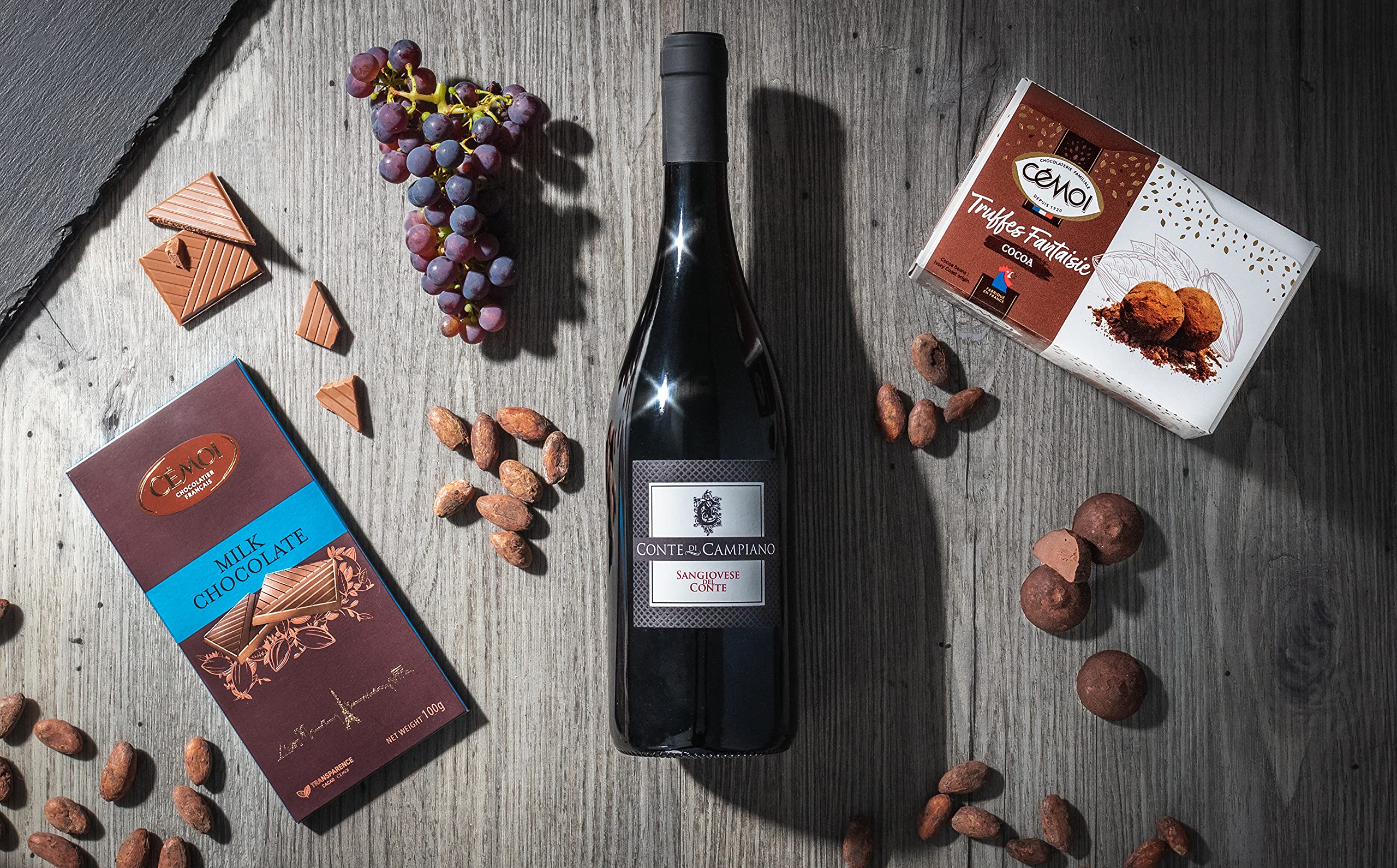Geschenk-Set "Nudelliebe" Geschenk Korb mit Spaghetti di Semola, Gewürzmischung, Tomatensauce und Primitivo & Präsentkorb „Gaumenfreude“ Italienischer Rotwein Sangiovese