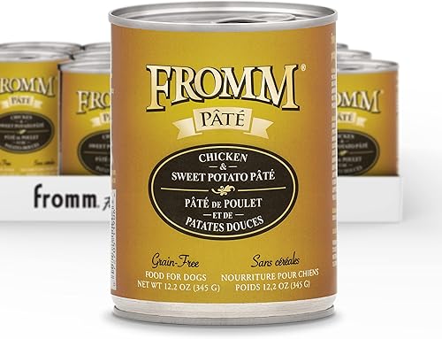 Fromm Alimento para perros con paté de pollo y batata - Alimento húmedo prémium para perros - Receta de pollo - Caja de 12 latas