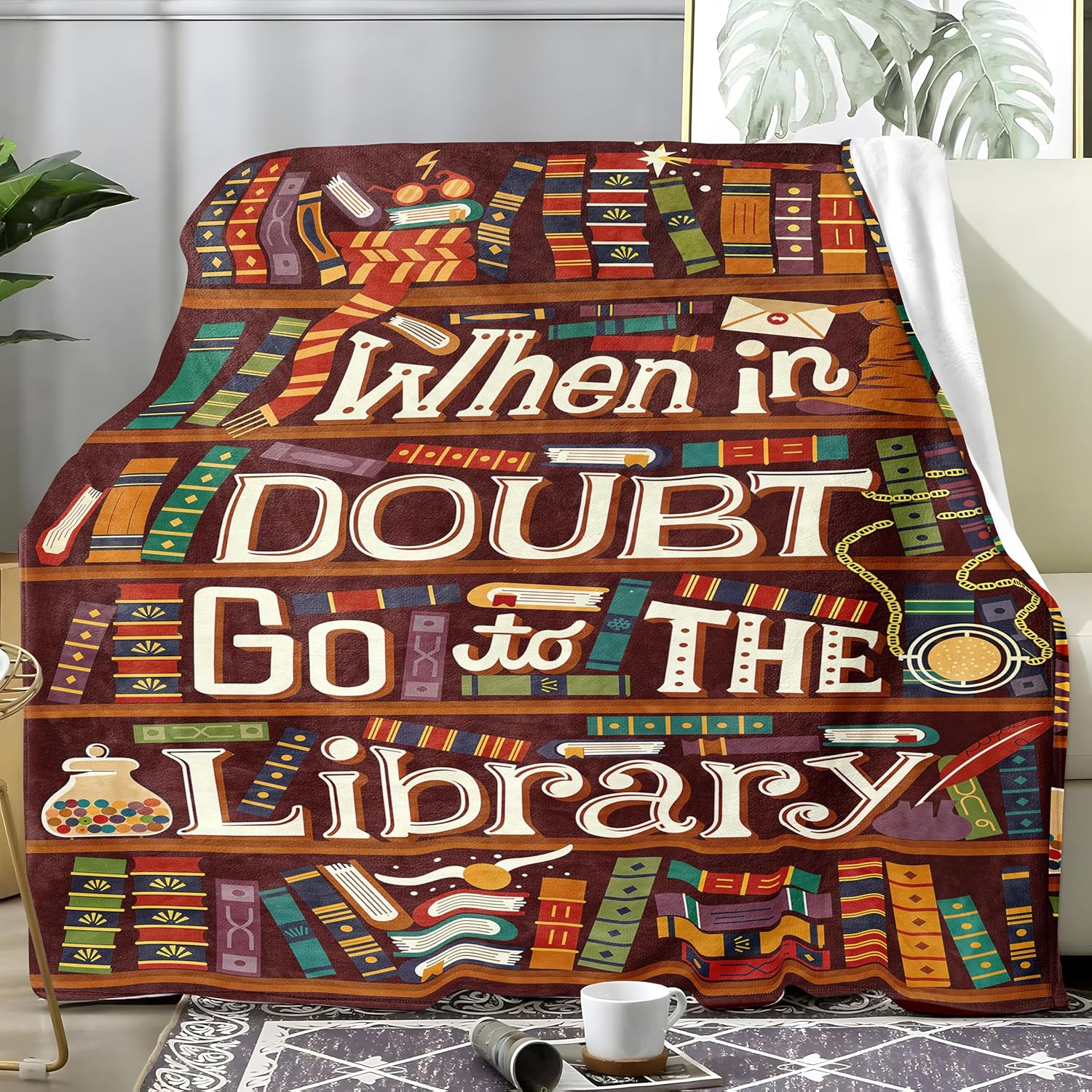 Today a Reader Tomorrow a Leader Book Lovers Blanket, Reader Gifts for Women, for Book Lovers, Bookworm Gifts
