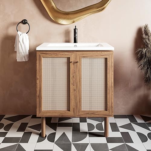 Vista 314 de Swiss Madison Classe - Lavabo de baño de roble de 24 pulgadas incluido