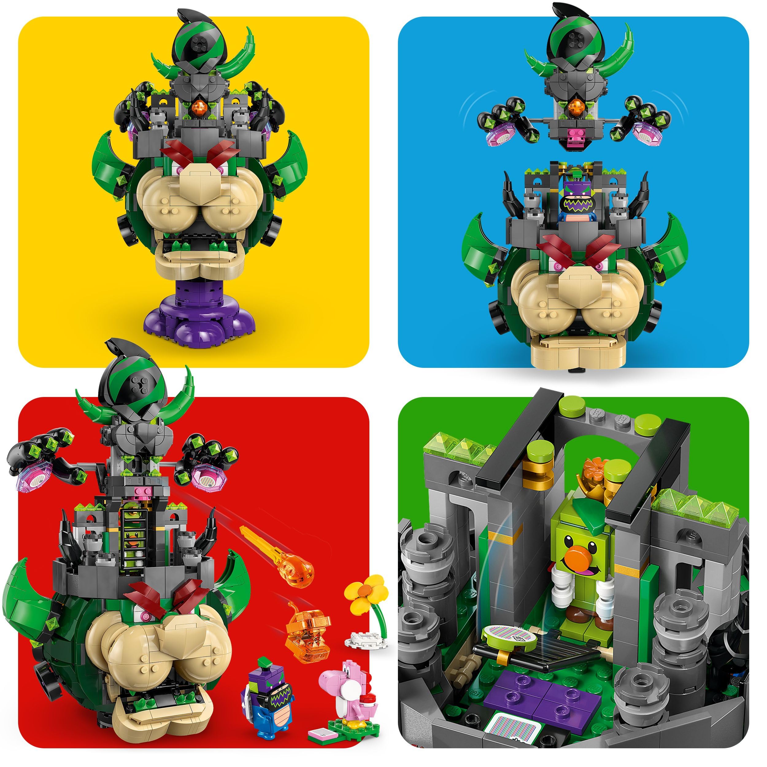 LEGO Super Mario Principe Florian e Bowser Castello - Giocattolo Interattivo con 4 Figure Incluso Yoshi Rosa, Supporto per il Gioco e l'Esposizione - Regalo per Gamer e Bambini da 9 Anni - 72042