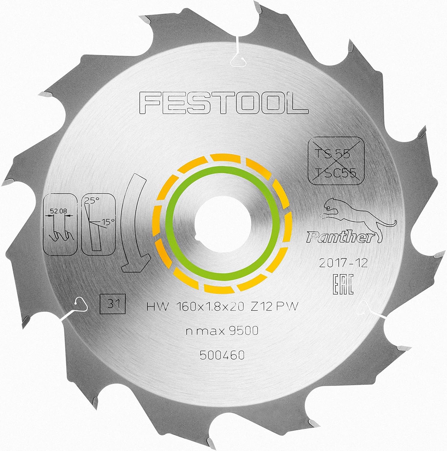 Festool 160x1,8x20 PW12 Panther Saw Blade - Metallic