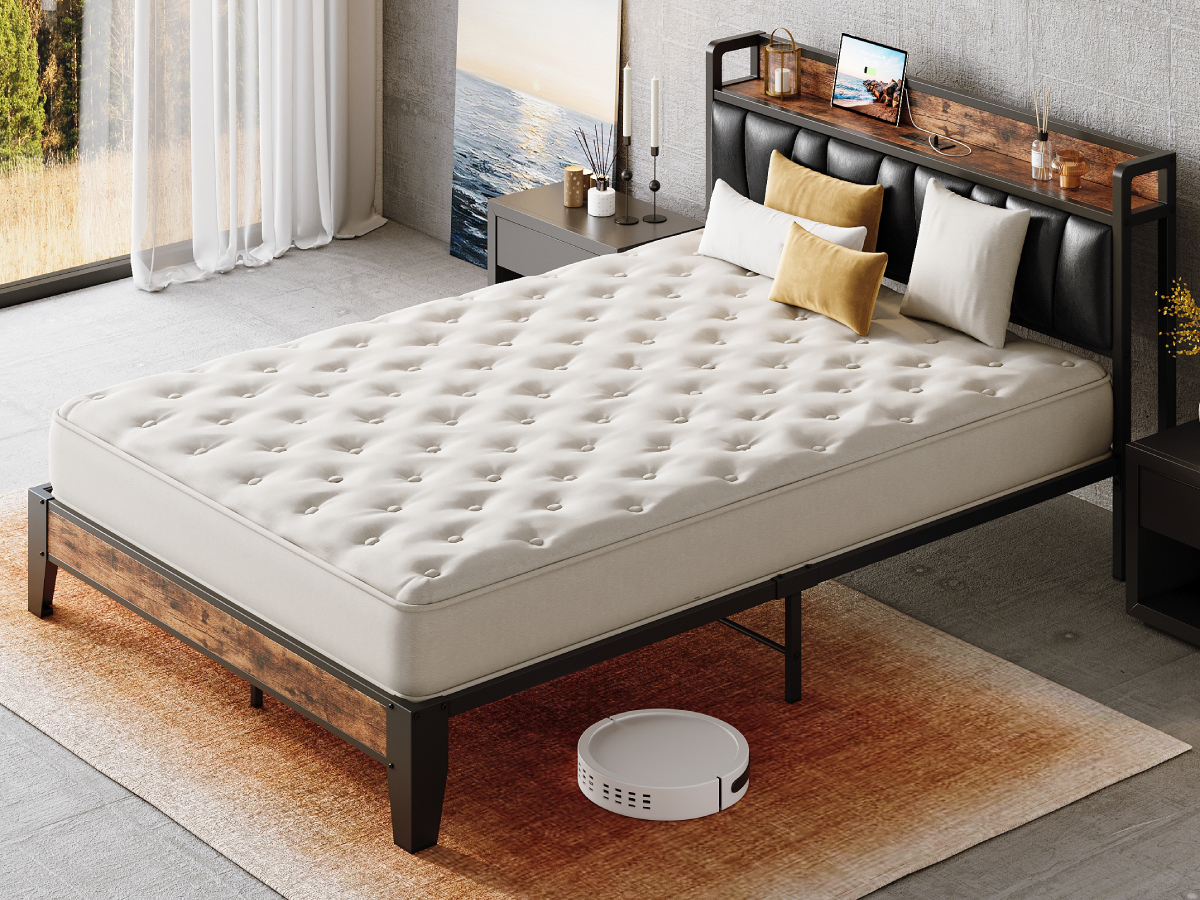 Amazon.com: LIKIMIO Full XL Bed Frame, Storage Headboard with
