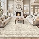 Soalmost 12x15 Washable Area Rug Beige Neutral Abstract Living Room Large Carpet Non Slip Bedroom Indoor Office Dining Room Low Pile Thin Rug