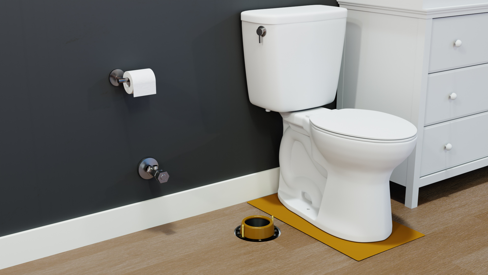 Image of Extra Thick Toilet Wax Ring Replacement Kit with Bolts & Caps, 1.6'' Thick