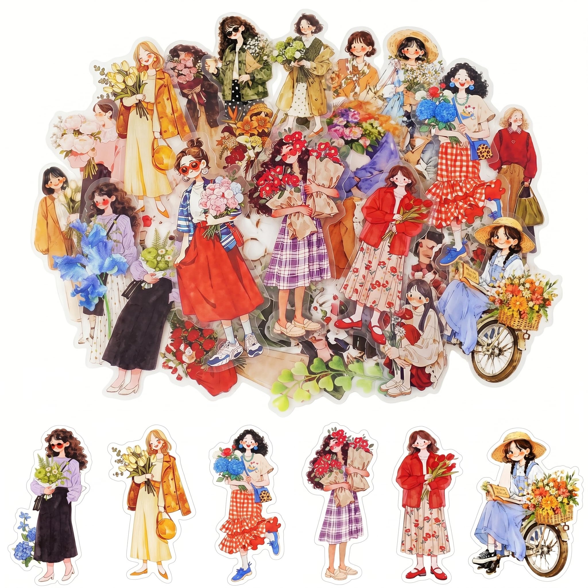 160 Flower Stickers - Scrapbooking & DIY Decor -14