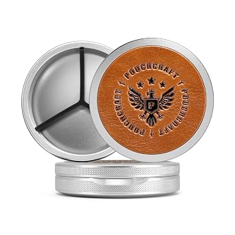 Metal Zyn Can Leather-Faced | Zyn Tin Snus Can Holder | Laser Engraved Snus Container | EDC Storage | Moisture-Resistant Pill Container | Gift for Him | Insignia Edition, Silver