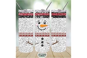 Sparkling Snowman Glitter Tumbler