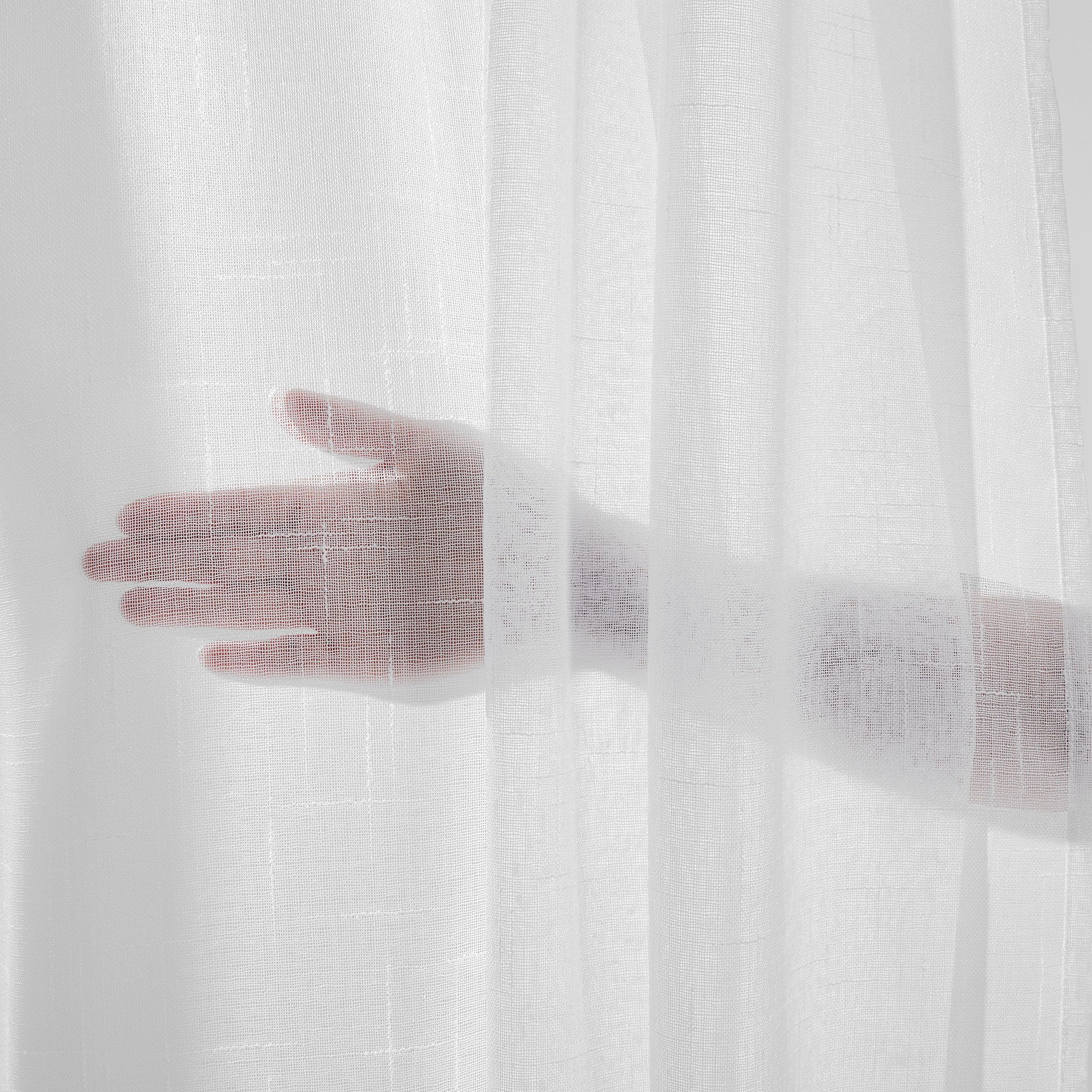 Deconovo Voile Gardinen mit Kräuselband Vorhänge Dekoschal Transparent Gardinenschal Luftige Durchsichtige