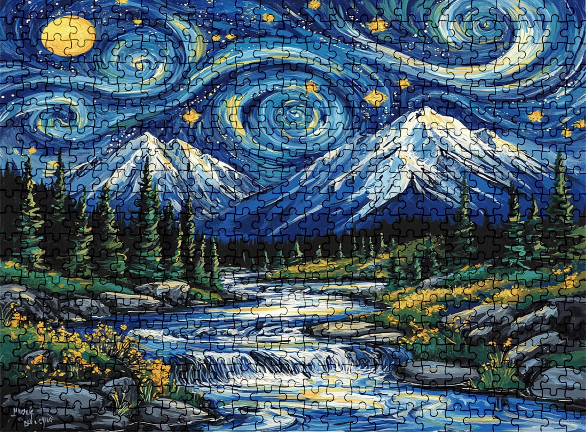3000 sztuk klasycznych puzzli dla dorosłych, Relaksujące drewniane puzzle dla rodziny - kolekcja muzeów - kreatywna aktywność DIY i rozrywka antystresowa, prezent dla fanów, 122 x 81 cm niebieski sen