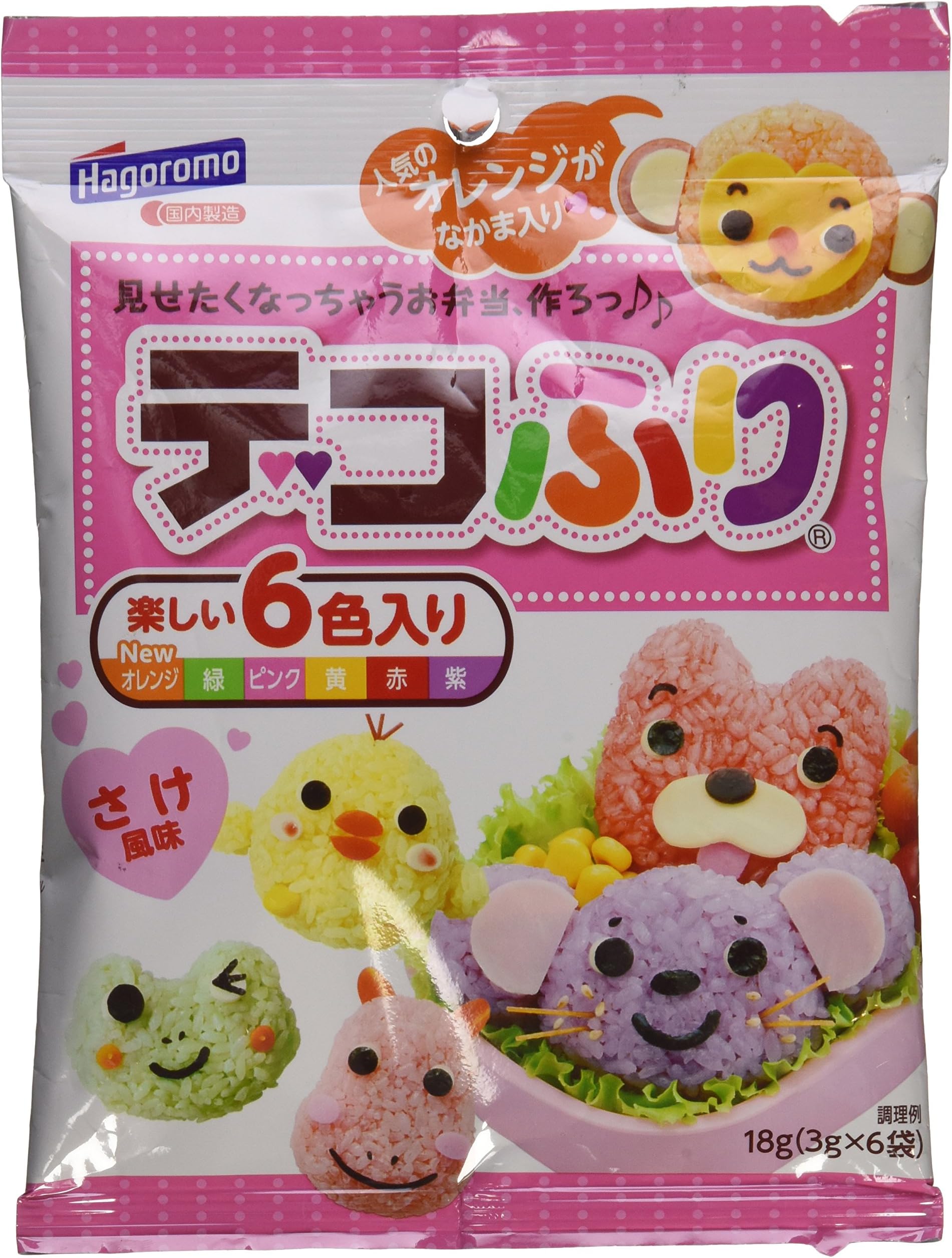 Hagromo Decofuri - Rice Seasoning Furikake | 18g (6 Pcs) (Salmon flavor)