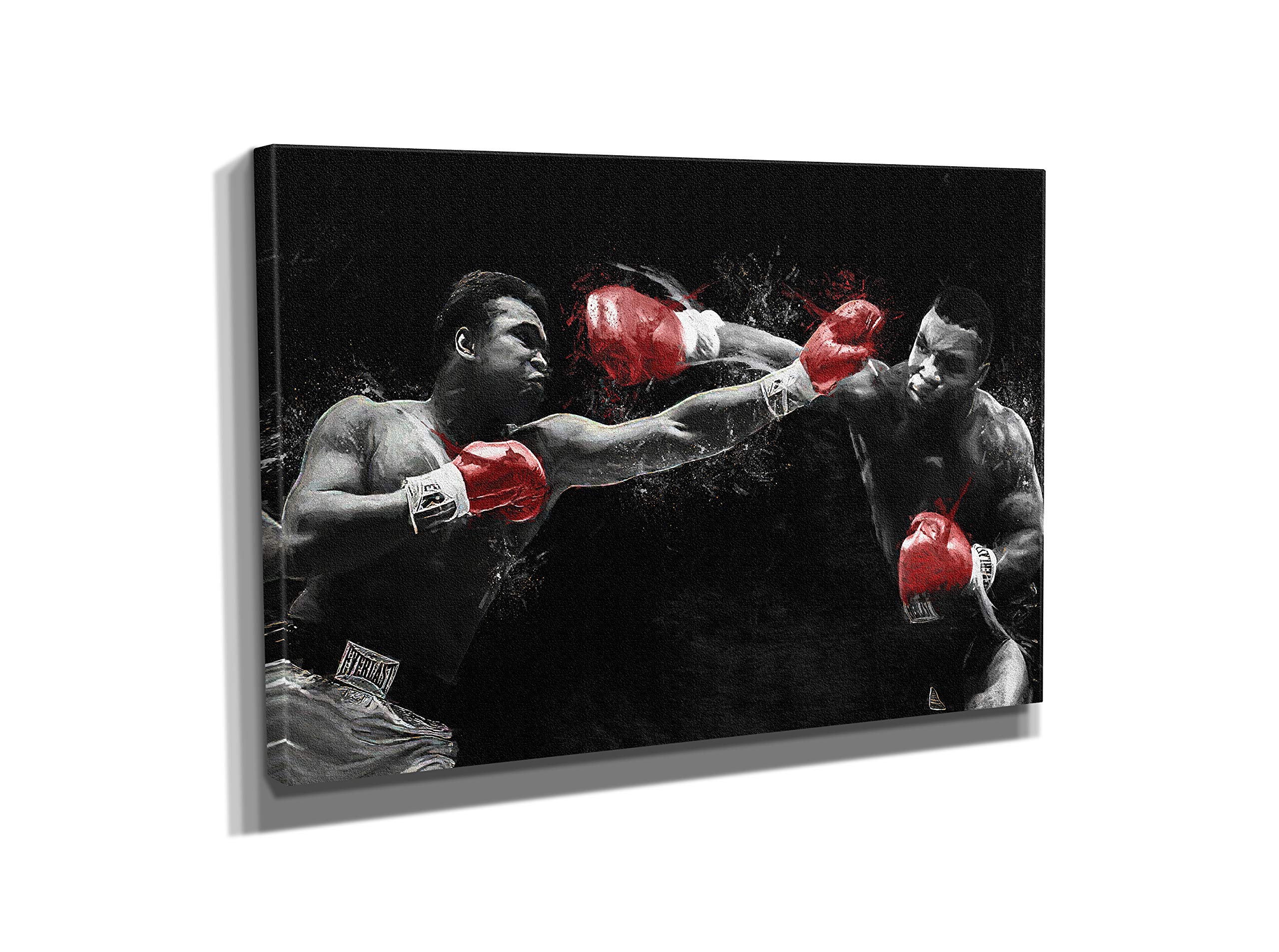 FENIN Mike Tyson vs Muhammad Ali Poster Boxing Painting Hand Made Posters Canvas Print Wall Art Home Man Cave Gift Decor (45"x30" Ready to Hang)
