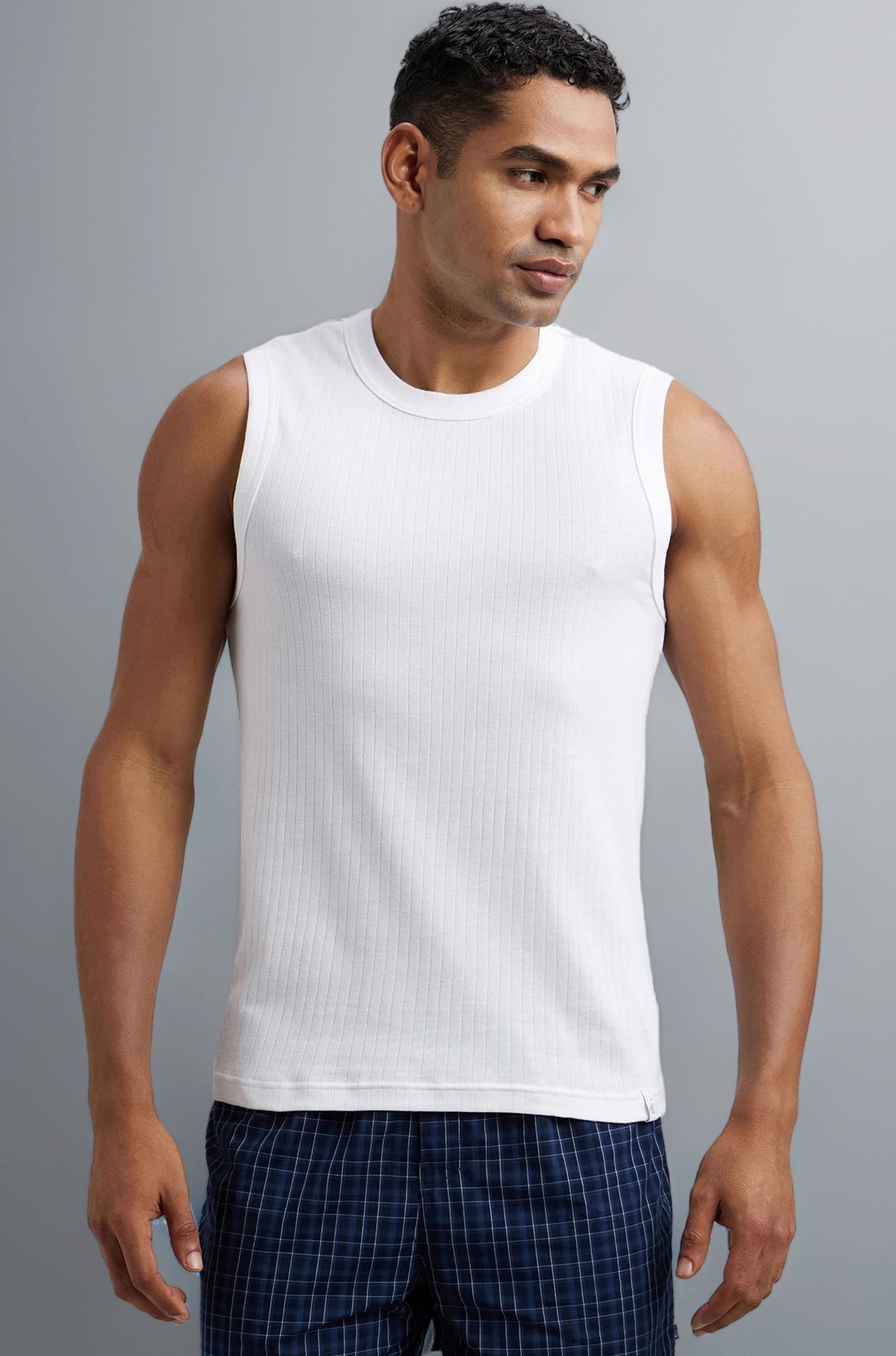 Jockey 9930 Men's Super Combed Cotton Rib Solid Slim Fit Round Neck Muscle Vest