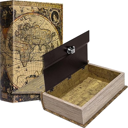 Barska Antique Map Book Safe with Key Lock – Hidden