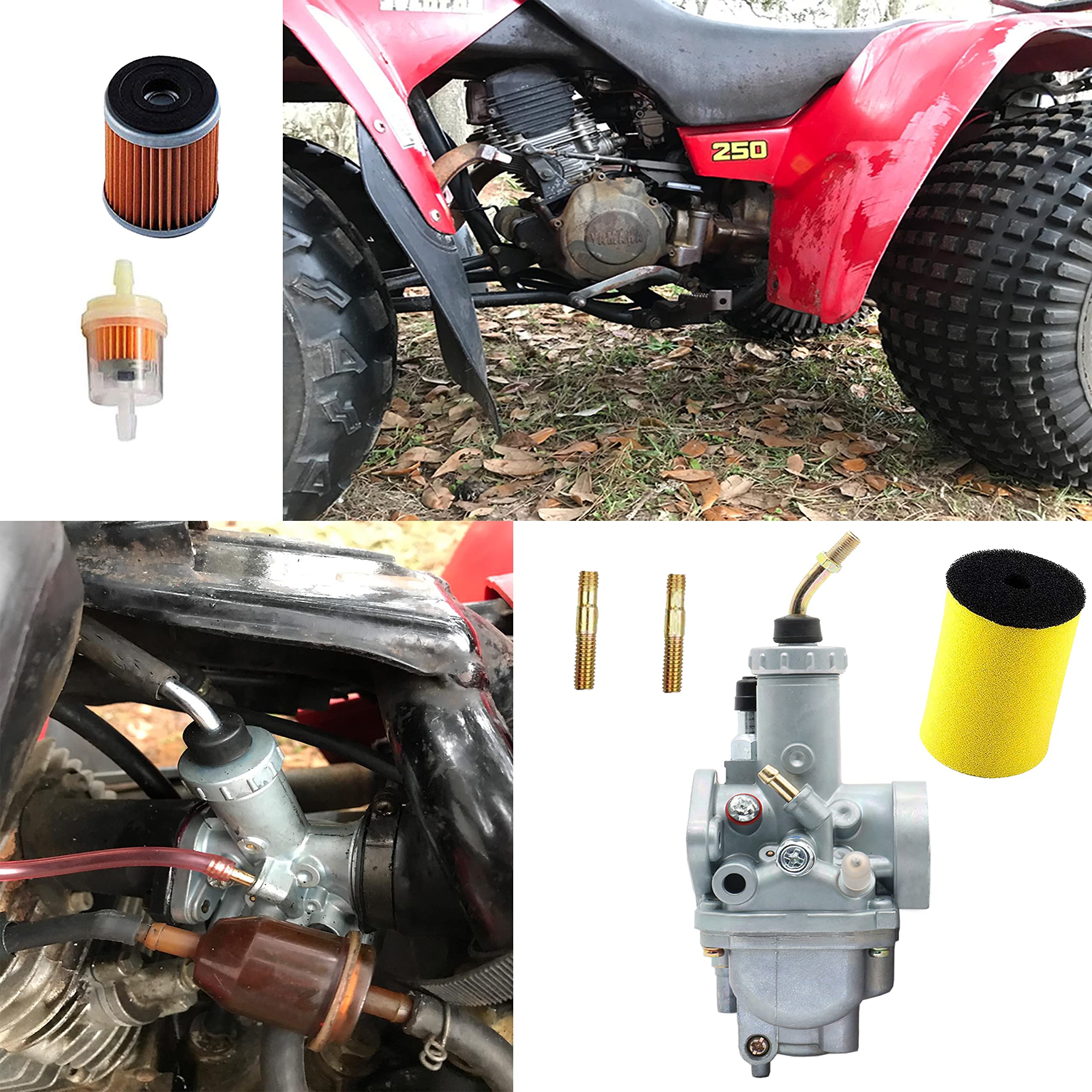 Air Filter And Carburetor Kit For Yamaha Timberwolf 250 YFB250 2x4 4x4...