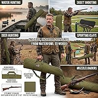 Vista 3 de Estuche para Escopeta Acolchado Grueso Fundas para Rifle, Bolsa de 52" con Correa de Transporte Ajustable, Accesorios de Dos Puntos