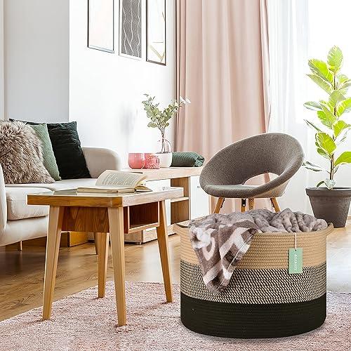 Miniatura 214 de Cesta de manta extragrande de 87 litros, cesta de lavandería, cesta de guardería para almacenamiento de juguetes, ropa y toallas, cesta grande