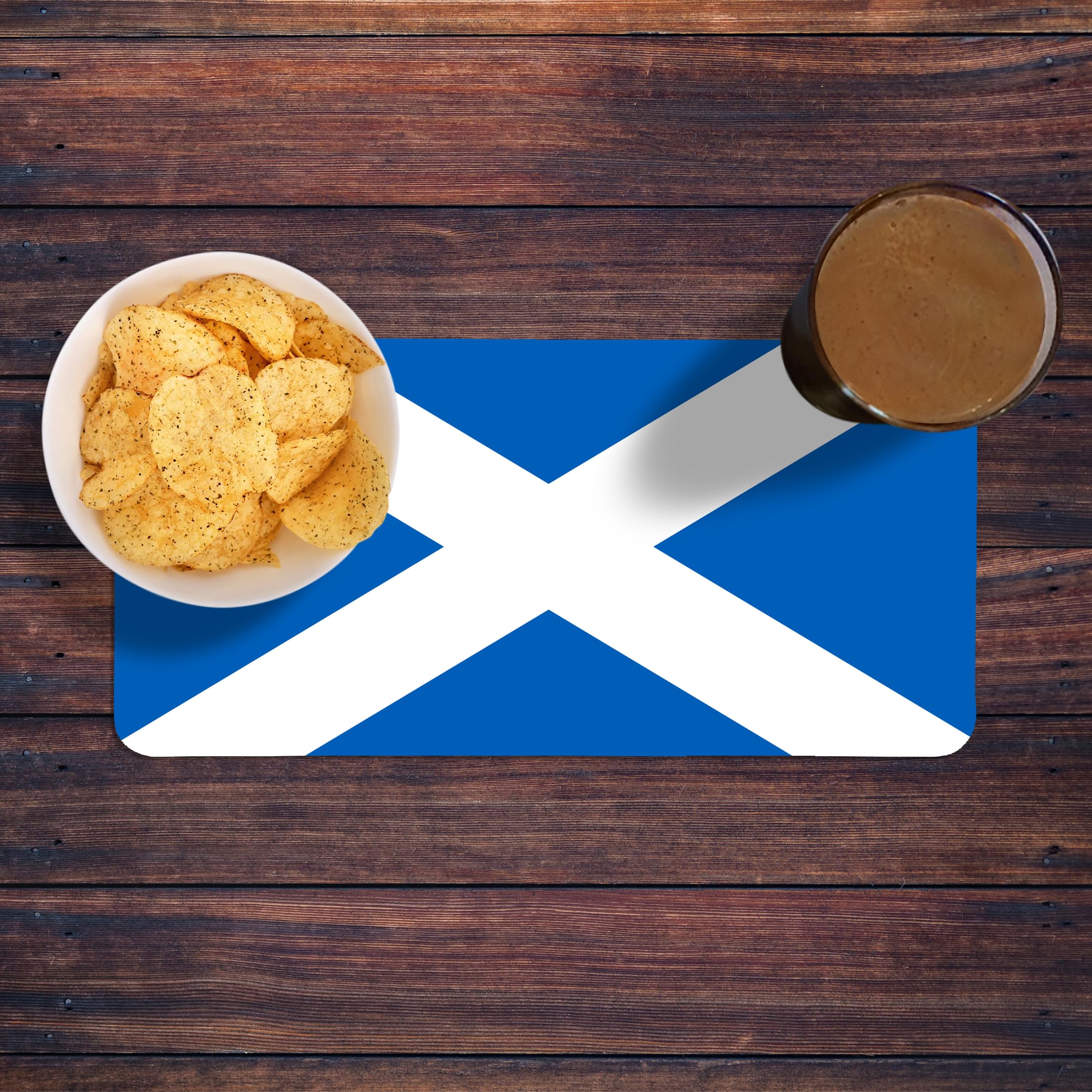 Bar Runner Mat for Home Pub Borderless Beer Rubber Mats, Cocktail Bar Gifts Accessories for Pubs Bars - Scottish Flag - Image 3