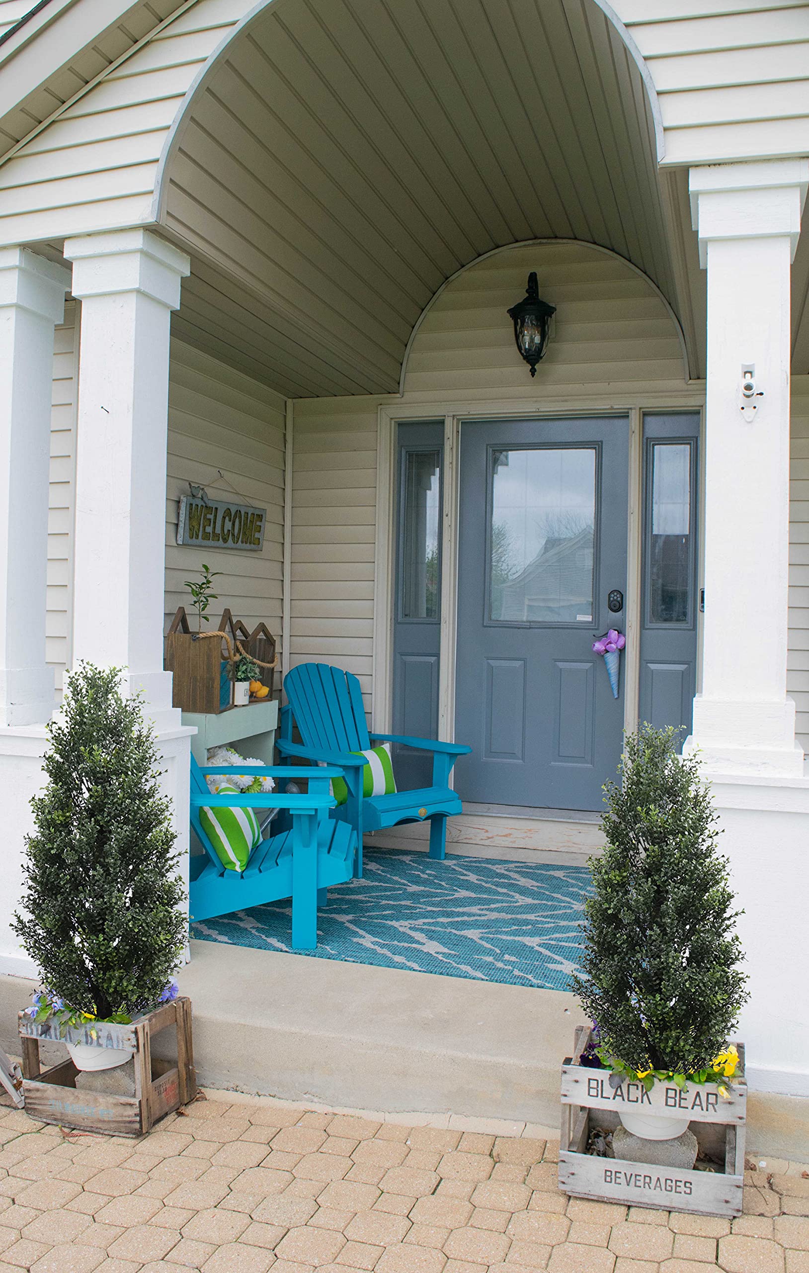 3' Artificial Milan Cypress Outdoor Potted Topiary Tree Set of 2 Greenery Home Decor