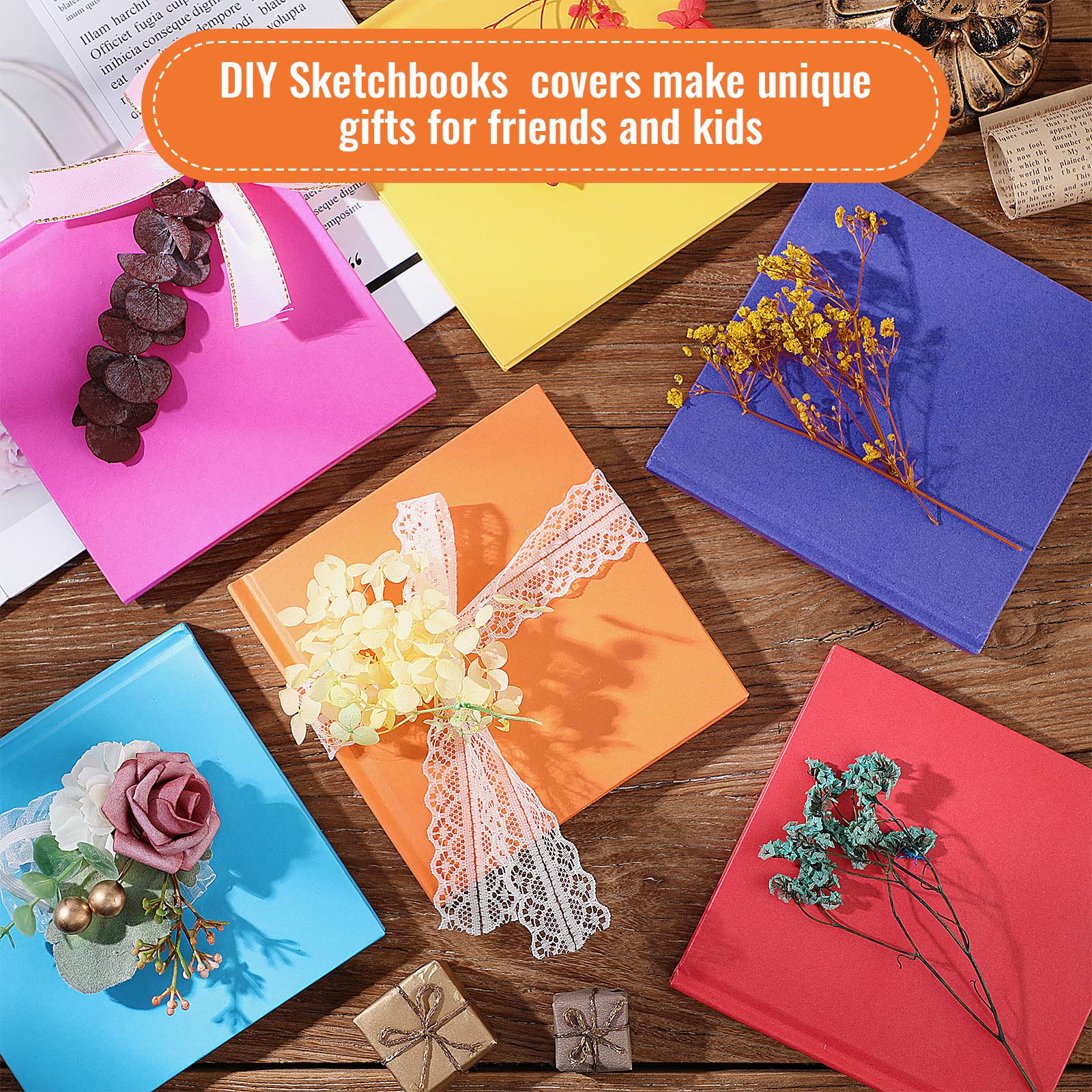 12 Pack Hardcover Blank Books 5x5 Inch - 36 Page Unlined Books For Kids Writing & Drawing