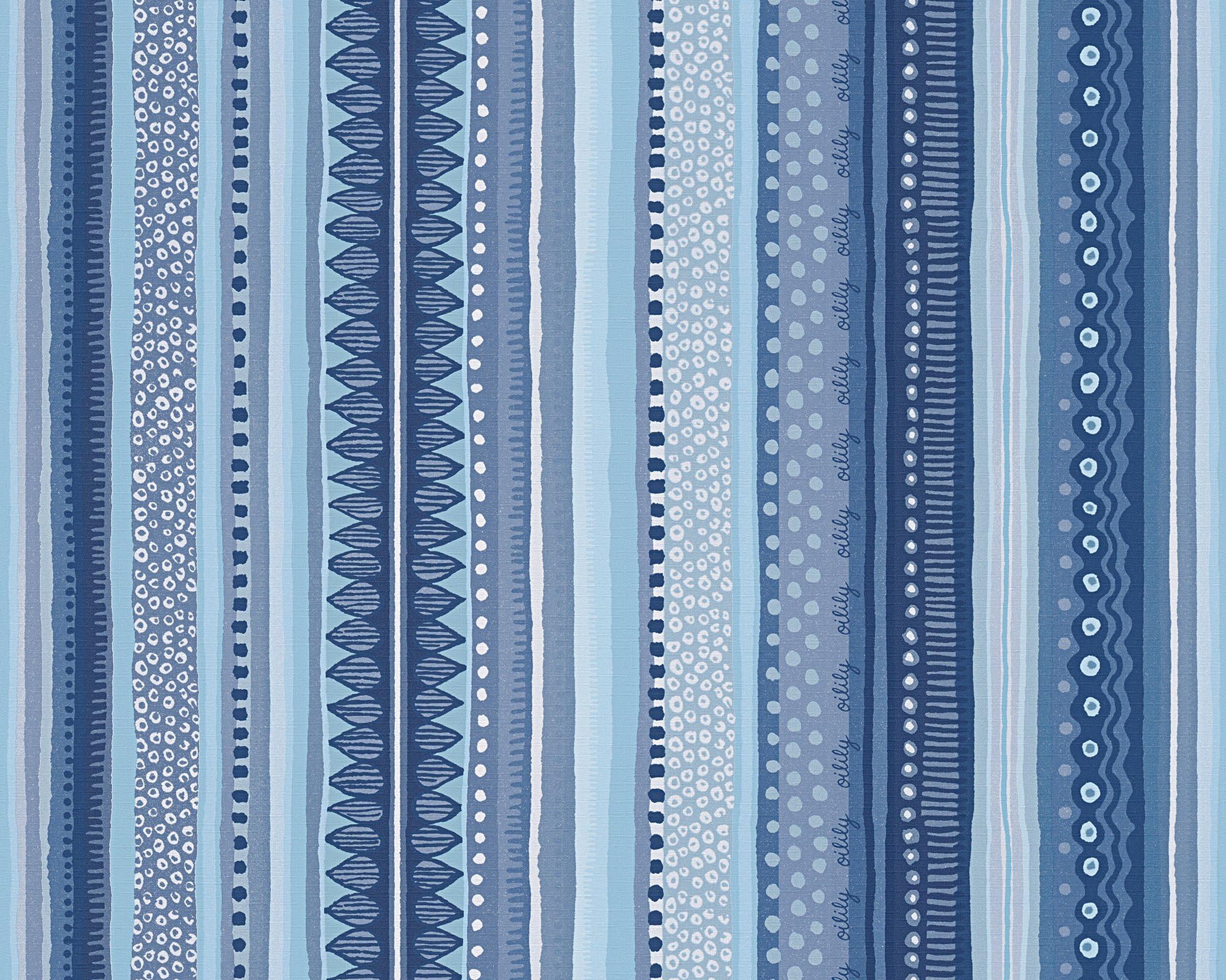 Oilily Stripe Design Wallpaper - Blue