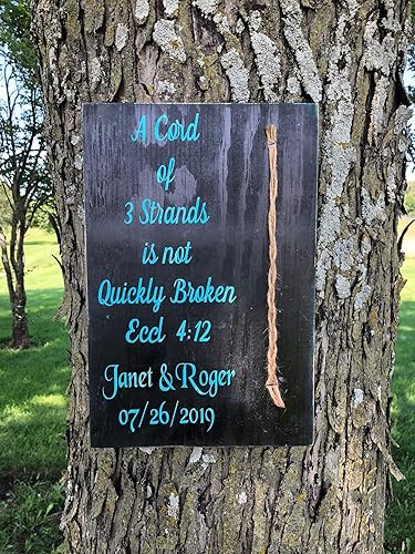 Miniatura 3 de Religious Wood Signs for Wedding A Cord of 3 Strands is Not Quickly Broken (Easily) Ecclesiastes 4 12 Last Name Date Personalized Wedding Couple