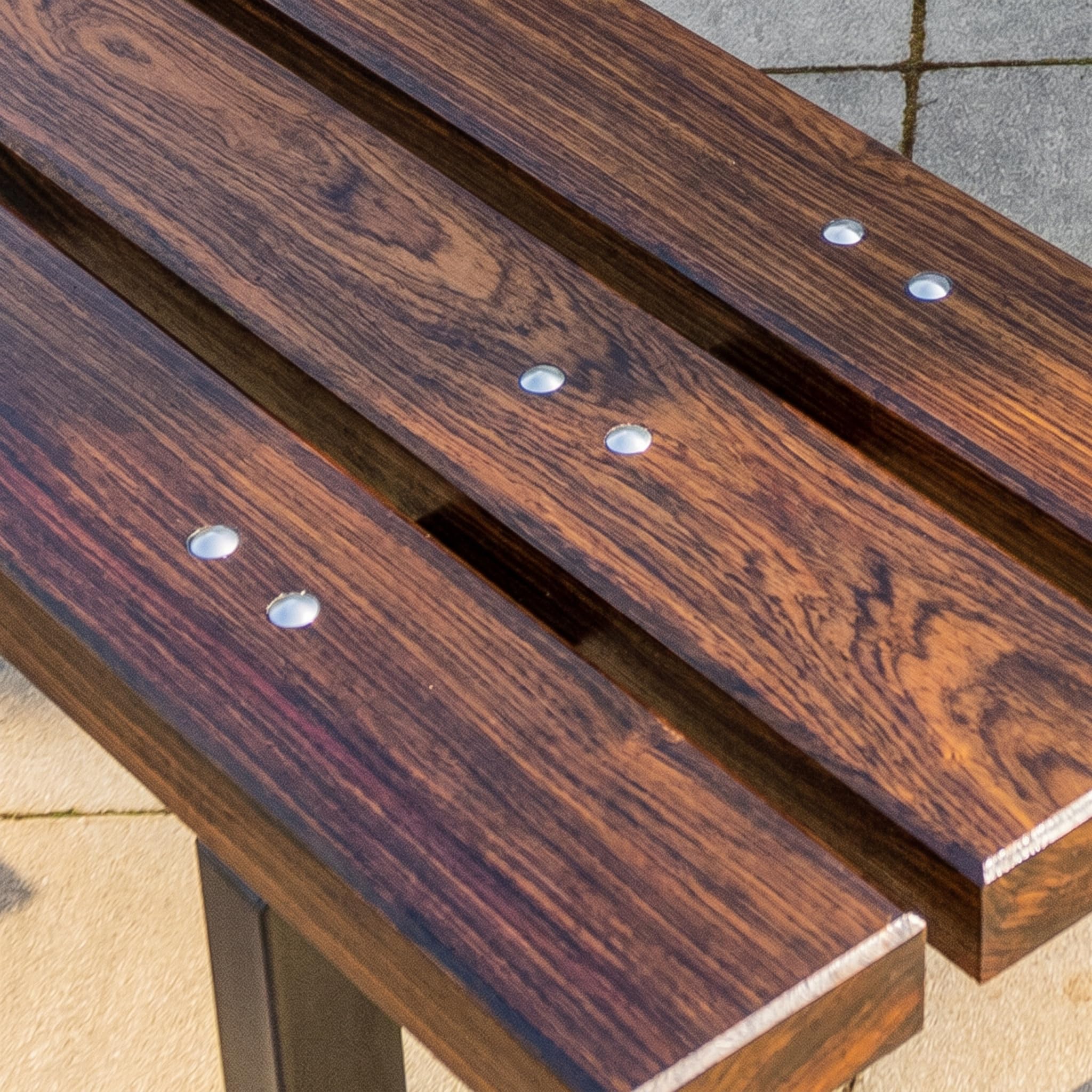 REKORD Tavolo da Picnic Massiccio Atlas Set Tavolo e Panche in Legno e Acciaio 170x169x75cm Tavolo da Giardino Stabile 6-8 Persone Resistente alle Intemperie Robusto - Palissandro