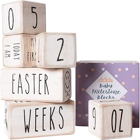 Rae Dunn Monthly Milestone Blocks for Baby Girl