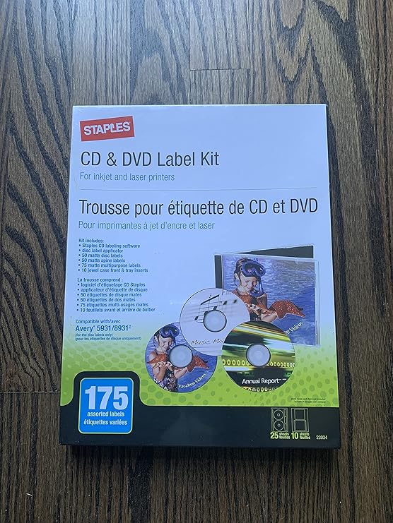 STAPLES 499651 Cd/DVD Label Kit Amazon.ca Office Products