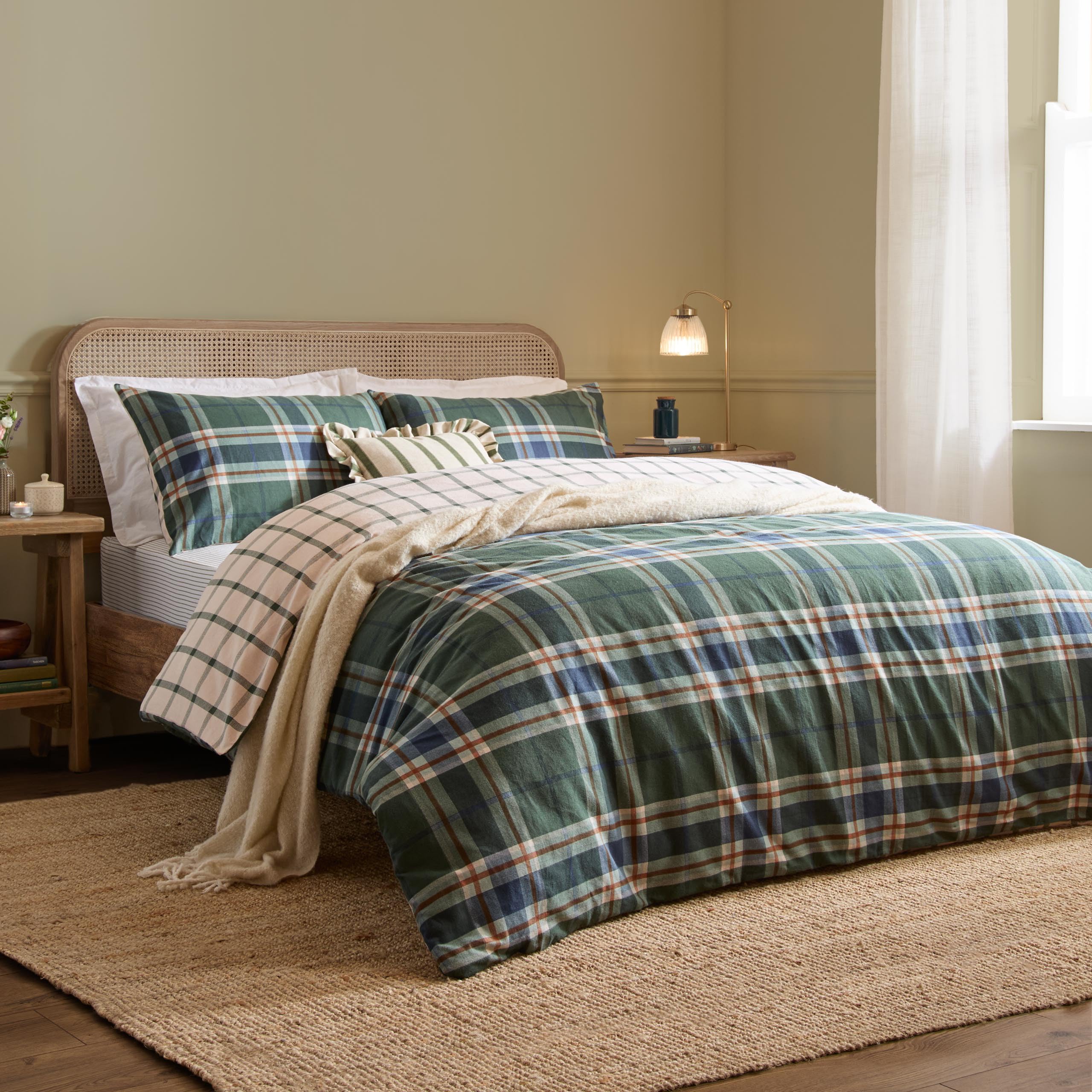 furn. Wylder Braemar Check Duvet Cover Set (Forest/Navy - Single)