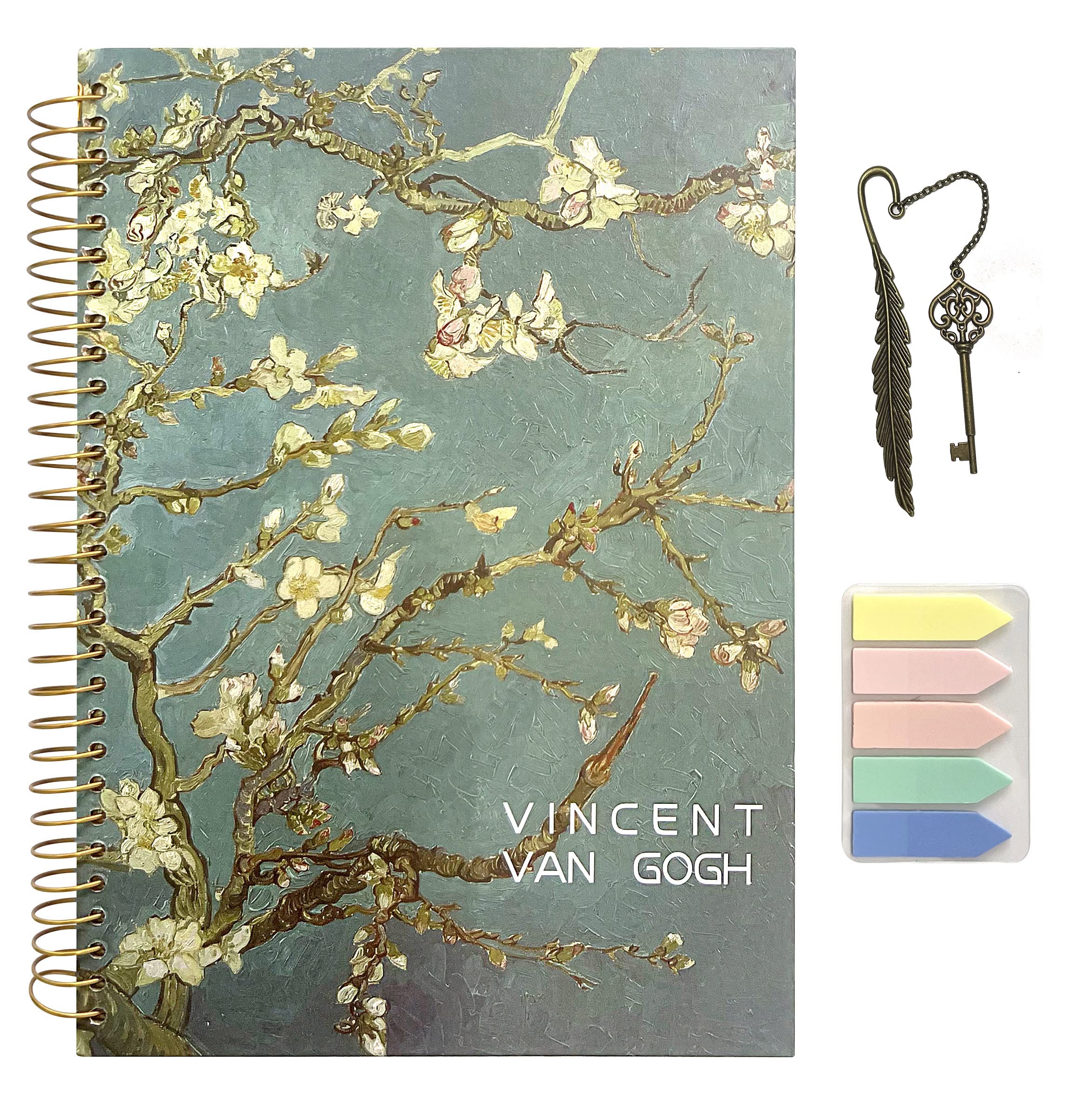 DAY DAY UP Complete Bundle: 300 Page Spiral Notebook & B5 Spiral Notebook - Waterproof Hardcover, Van Gogh Design