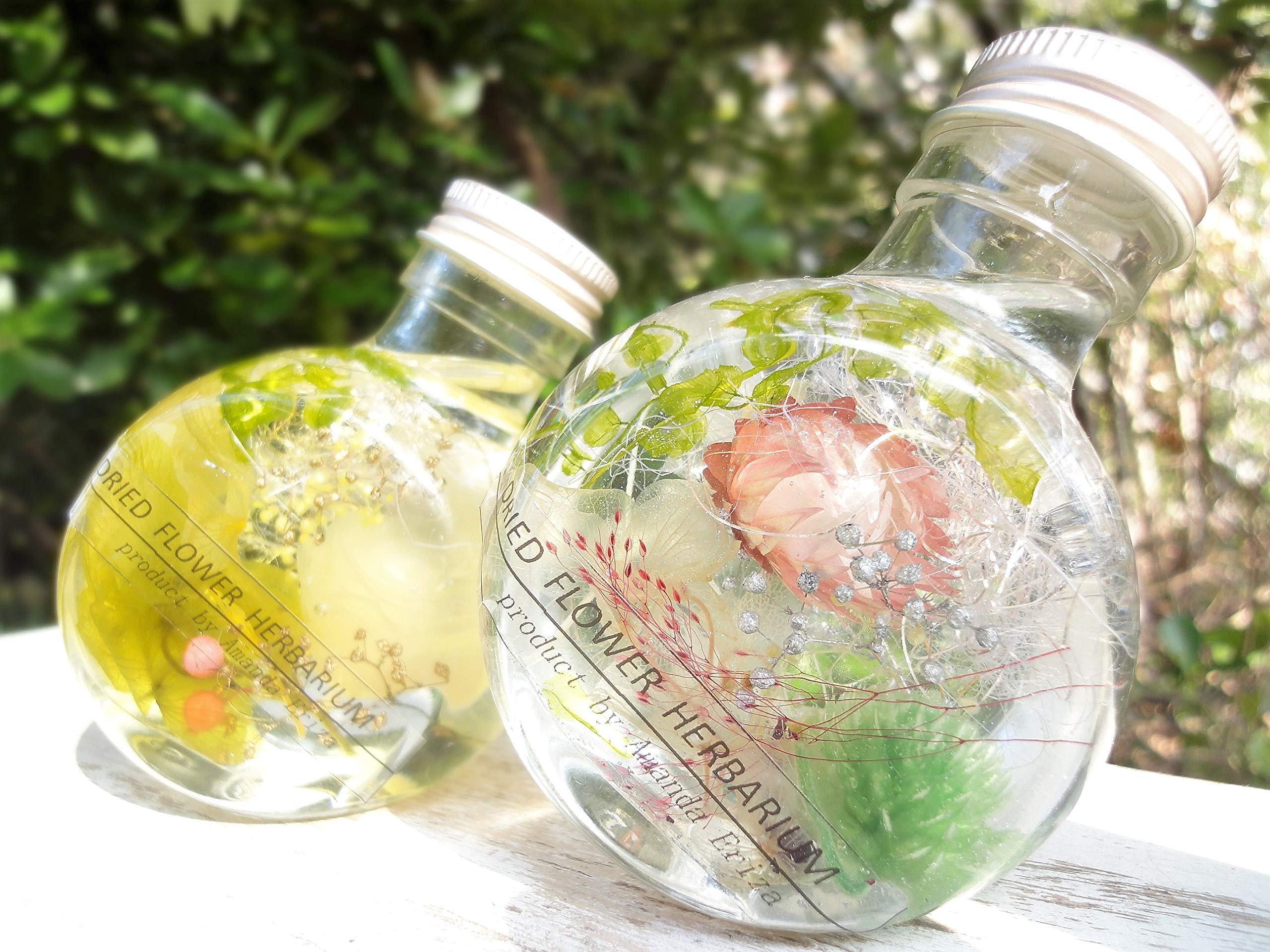 Amazon｜【Amanda Eriza】 ハーバリウム Herbarium ガラスボトル (丸型 