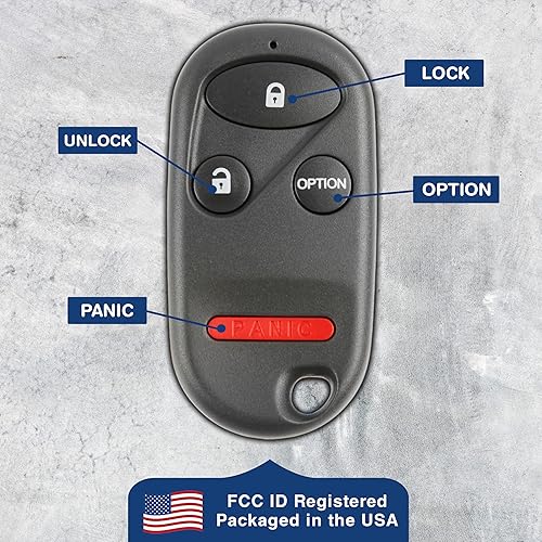 Miniatura 5 de KeylessOption Llavero para Honda Accord Civic Odyssey Pilot S2000 1996, 1998, 1999, 2000, 2001, 2002, 2003, 2004, 2005, 2006, 2007, 2008, 2009